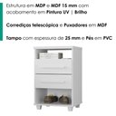 Ver imagem 5 de Mesa de Cabeceira 2 Gavetas 2 Nichos 45 cm Valente Plus Branco Rudk