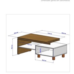 Mesa de Centro Decorativa Lima Tampo Duplo Design Moderno - 2