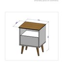 Ver imagem 4 de Mesa de Cabeceira 1 Gaveta Pés de Madeira Maciça Cancun Marrom