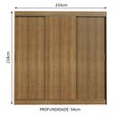 Ver imagem 3 de Guarda-roupa Casal Madesa Kansas 3 Portas de Correr 3 Gavetas