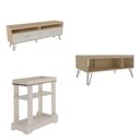 Ver imagem 2 de Kit para Sala de Estar Rack e Mesa de Centro e Carrinho Bar Liberty Marrom