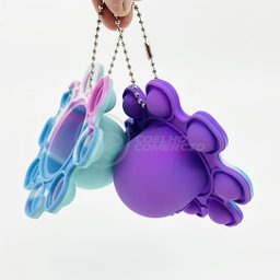 Chaveiro Polvo Reversível Pop It Fidget Toy Brinquedo Anti Stress Apertar TikTok Silicone Sensorial  - 2