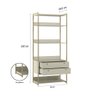Guarda Roupa Closet Modulado Industrial Quarto Solteiro Olivar Aberto 178cm-Off White- Off White - 4