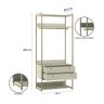 Guarda Roupa Closet Modulado Industrial Quarto Solteiro Olivar Aberto 178cm-Off White- Off White - 3