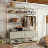 Guarda Roupa Closet Modulado Industrial Quarto Solteiro Olivar Aberto 178cm-Off White- Off White - 1