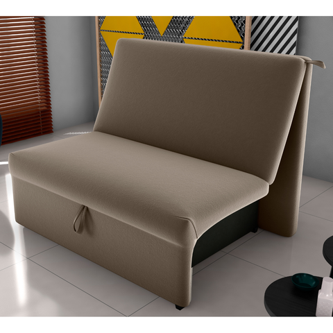 Sofá-Cama Alba 2 Lugares Veludo Cappuccino