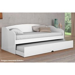 Sofá Cama Solteiro Funny III c/ Auxiliar Branco - Conquista - 6
