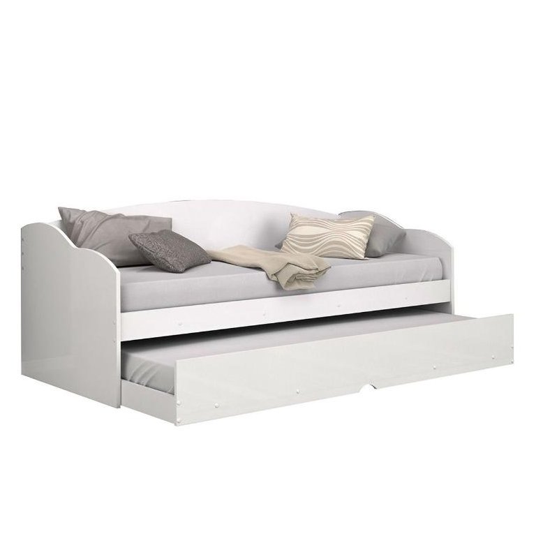 Sofá Cama Solteiro Funny III c/ Auxiliar Branco - Conquista