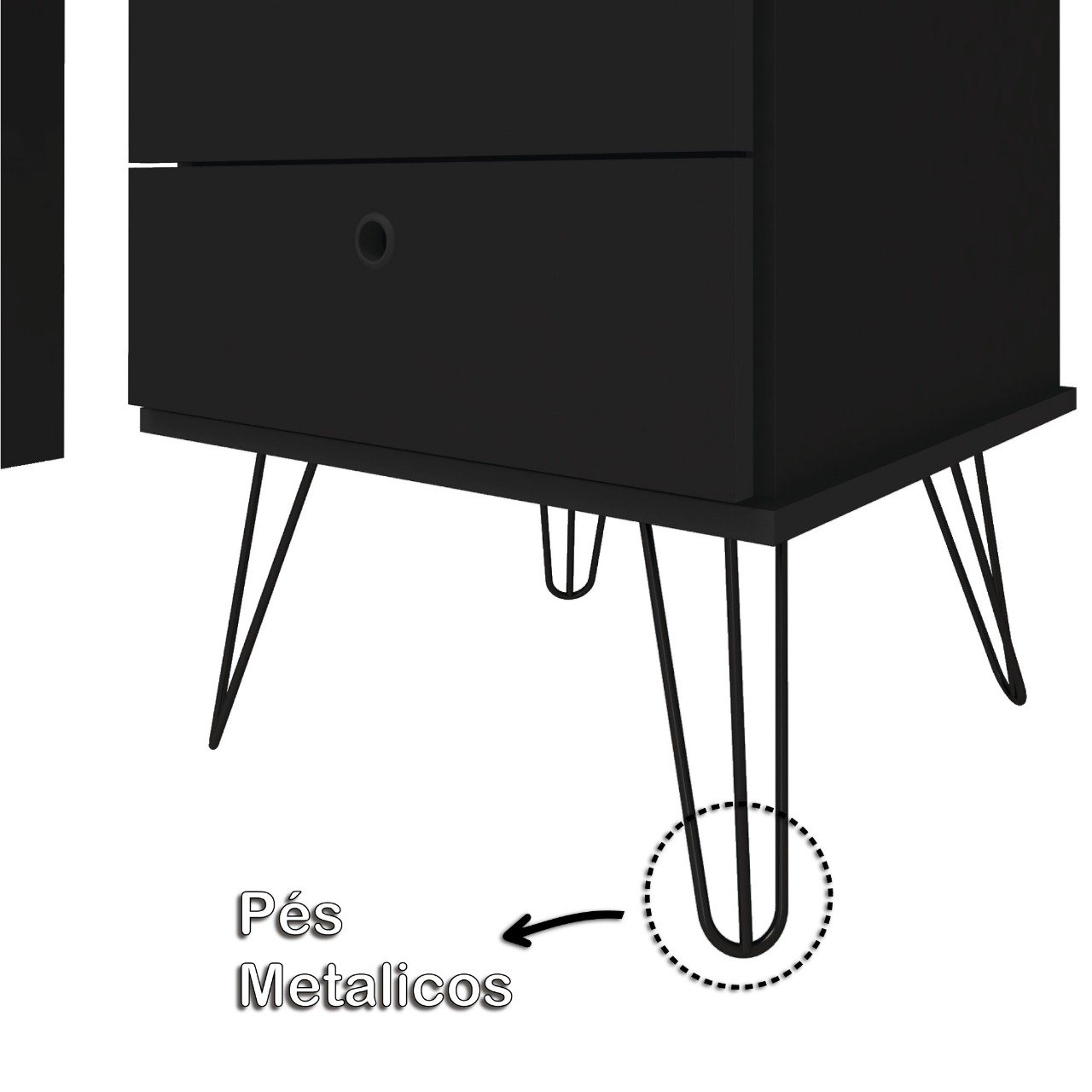 Mesa para Computador Plus Preto Freijo - 3