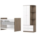 Ver imagem 1 de Jogo de Quarto Infantil Labirinto Guarda Roupa e Berço Rústico/branco - Henn