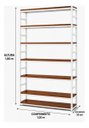 Ver imagem 4 de Estante Multiuso Organizador Livreiro Estilo Industrial 180x100 Branco Imbuia