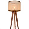 Luminária de Chão Madri com Pés de Madeira e Tela Indiana Borda Marrom 158cm - 3