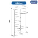 Ver imagem 5 de Guarda-Roupa 2 Portas de Correr com 1 Espelho 2 Gavetas Requinte 100% MDF
