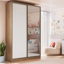 Ver imagem 1 de Guarda-Roupa 2 Portas de Correr com 1 Espelho 2 Gavetas Requinte 100% MDF