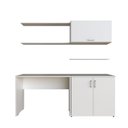 Ver imagem 3 de Escrivaninha Mesa Escritório com Armário Baixo e Aéreo com Chave Modular Conjuntocubos 170cm Branco