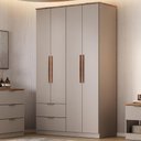 Ver imagem 1 de Guarda Roupa Solteiro 4 Portas Milan Carraro Avelã