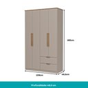 Ver imagem 4 de Guarda Roupa Solteiro 4 Portas Milan Carraro Avelã