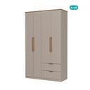 Ver imagem 3 de Guarda Roupa Solteiro 4 Portas Milan Carraro Avelã