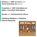 Ver imagem 4 de Guarda Roupa Casal 6 Portas 6 Gavetas Mari 230 cm Cinamomo Zanz