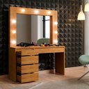 Ver imagem 1 de Camarim Anne 5 Gavetas 9 Lampadas Led Mavaular Naturale