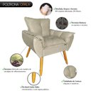 Ver imagem 2 de Poltrona Decorativa Opala Quarto Infantil de Criança Suede Bege Areia Claro - Borsuk