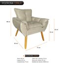 Ver imagem 3 de Poltrona Decorativa Opala Quarto Infantil de Criança Suede Bege Areia Claro - Borsuk