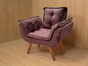 Ver imagem 3 de Poltrona Decorativa 1 Lugar 500 Marrom Rebeca