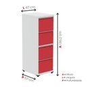 Ver imagem 5 de Gaveteiro Arquivo de Aço 4 Gavetas OF04SLTCM Vermelho e Cinza