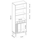 Ver imagem 4 de Kit Aparador Buffet Living com Cristaleira Adega Julia C04 Off White Matte Freijó - Lyam Decor