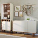 Ver imagem 6 de Kit Aparador Buffet Living com Cristaleira Adega Julia C04 Off White Matte Freijó - Lyam Decor