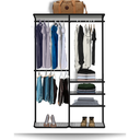 Ver imagem 1 de Cabideiro Arara Closet Casal Prateleira Aço Aramado - 1,30m Pt