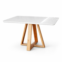Ver imagem 4 de Mesa de Jantar 4 Lugares 120cm Cor Bege/Off White Pés de Madeira Maciça Cozinha Moderna