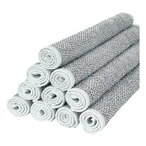 Pano de Cozinha de Limpeza de Fio de Prata Kit com 10 Un