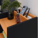 Ver imagem 4 de Mesa de Cabeceira Criado Quarto Escritório Max Retro - Preto e Cinamomo
