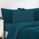 Ver imagem 2 de Kit Edredom Malha 100% Algodão Gran Moratta 3 Peças Casal - Azul Petróleo-azul Petróleo