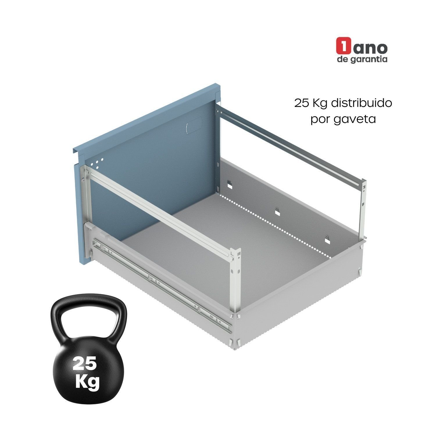 Gaveteiro Arquivo para Escritório em Aço 4 Gavetas - 10