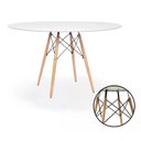 Ver imagem 5 de Mesa 120cm Redonda Eiffel Eames Pés de Madeira Design Contemporâneo