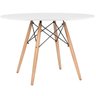 Mesa 120cm Redonda Eiffel Eames Pés de Madeira Design Contemporâneo - 1