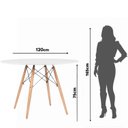 Ver imagem 4 de Mesa 120cm Redonda Eiffel Eames Pés de Madeira Design Contemporâneo