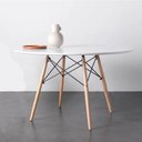 Ver imagem 2 de Mesa 120cm Redonda Eiffel Eames Pés de Madeira Design Contemporâneo