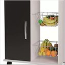 Ver imagem 2 de Fruteira Armário Iana C/ 1 Portas e 2 Cestos Branco Preto