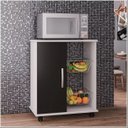 Ver imagem 3 de Fruteira Armário Iana C/ 1 Portas e 2 Cestos Branco Preto