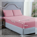 Ver imagem 4 de Roupa de Cama Casal 400 Fios 4 Peças com Virol Hotel Pousada Macio Acetinado:rose