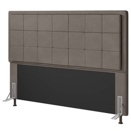 Cabeceira Cama Box King Canada 195 Cm Suede MV Estofados Bege - 1