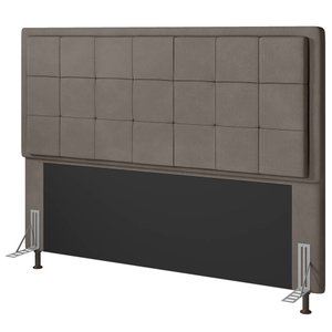 Cabeceira Cama Box King Canada 195 Cm Suede MV Estofados Bege