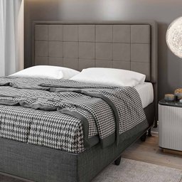 Cabeceira Cama Box King Canada 195 Cm Suede MV Estofados Bege - 2