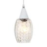 Lustre Pendente Taschibra Cristal Badih Pp Canelado E27 Transparente Bivolt Branco - 1