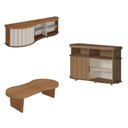 Ver imagem 2 de Kit para Sala de Estar Rack e Mesa Centro e Buffet Magnum Marrom