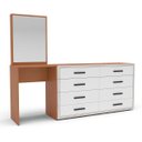 Ver imagem 2 de Cômoda Penteadeira Valência 8 Gavetas Espelho 209x160cm Branco/Freijó 250801