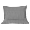 Ver imagem 1 de Kit Cobre Leito Colcha Bellini King Dupla Face Percal 300 Fios Textura Matelassê 3 Peças - Cinza